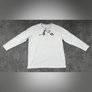 Nike Iowa Hawkeyes Pullover Men’s XXL White Sideline Coach Long Sleeve 1/4 Zip